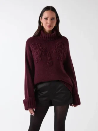 Ahlam Rollkragenpullover mit Stickerei