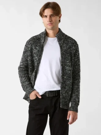 Austin Slub-Strickjacke mit Reißverschluss