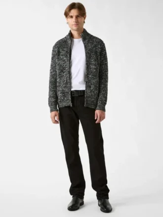 Austin Slub-Strickjacke mit Reißverschluss