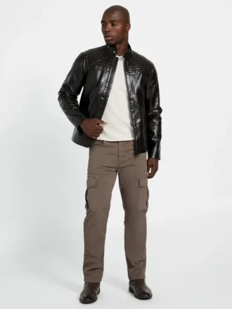 Bikerjacke aus Kunstleder