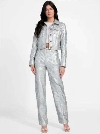 Clelia bestickte Truckerjacke
