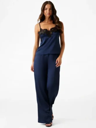 Daphne Satin-Spitzen-Pyjama-Set