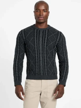 Eco Adrian Rundhals-Pullover mit Zopfmuster