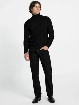 Eco Brandon Rollkragen-Pullover mit Zopfmuster