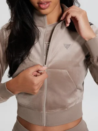Eco Couture Sweatshirt mit durchgehendem Reißverschluss