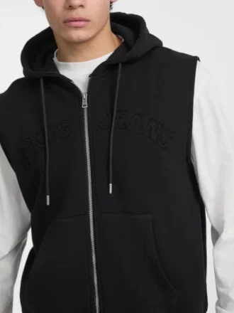 Fleece-Weste mit Kapuze