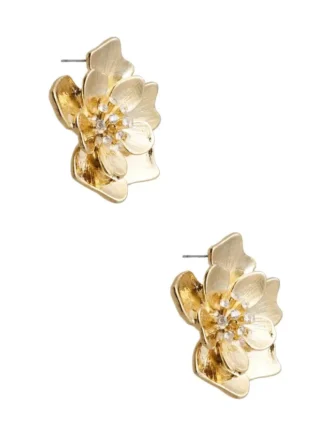Goldfarbener Blumen-Ohrstecker