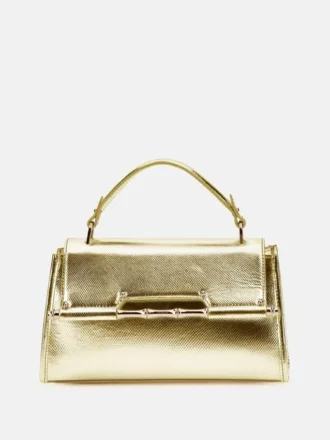 Iris Tasche aus Metallic-Leder mit Tragegriff