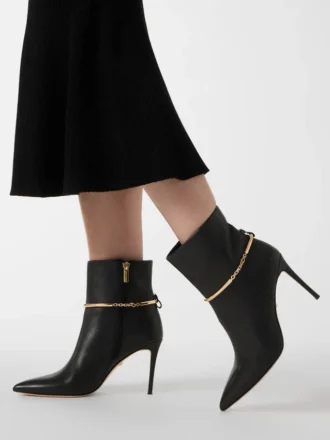 Leder-Stiefelette mit Armband