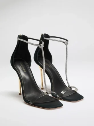 Olivia T-Riemen-Stiletto mit Strass